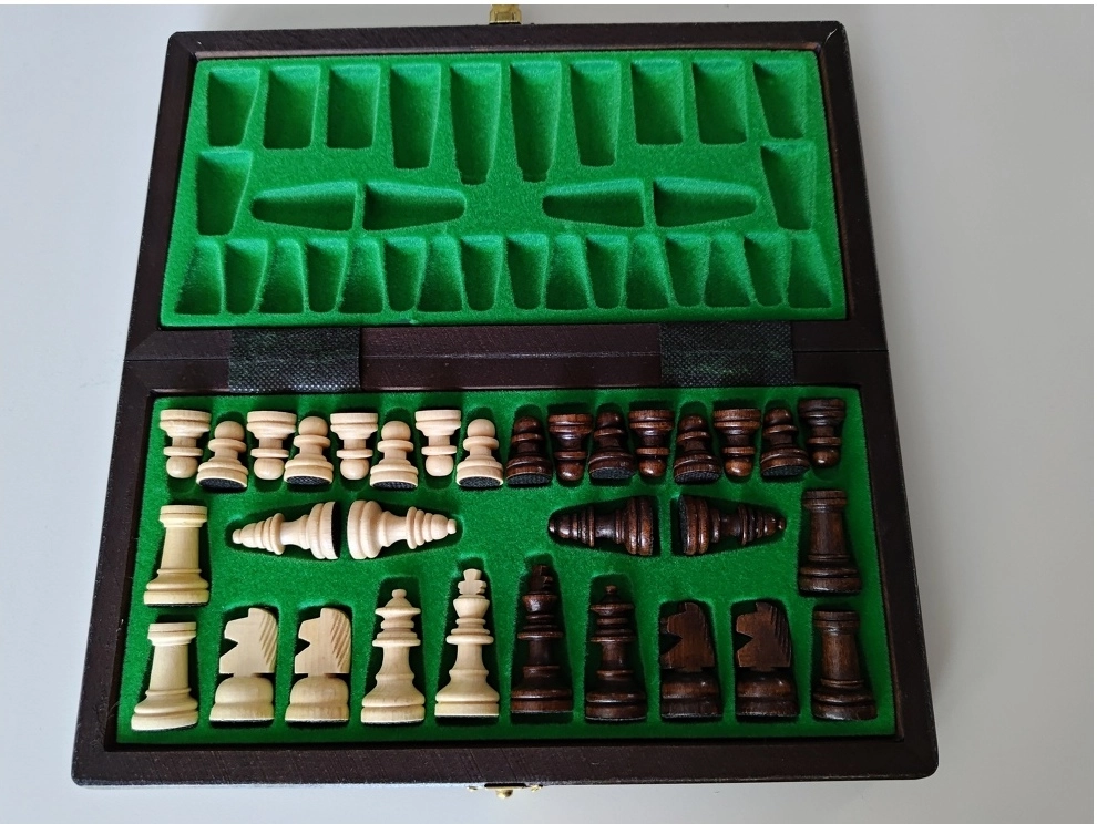 Reiseschach Gebrannt - 26.5cm (B-Qualität)