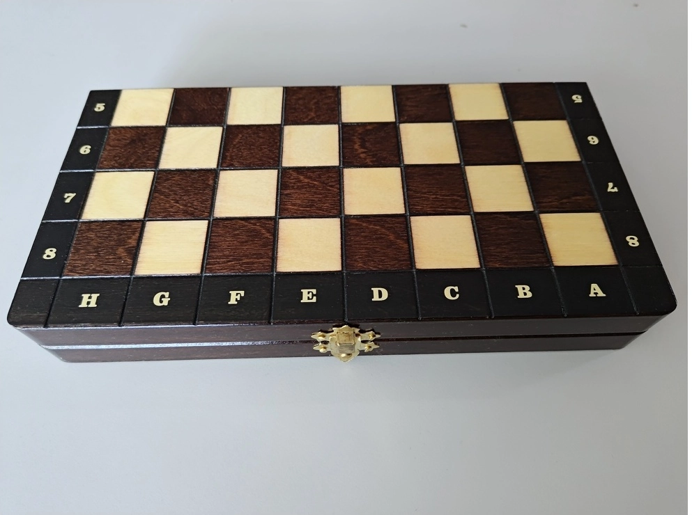 Reiseschach Gebrannt - 26.5cm (B-Qualität)
