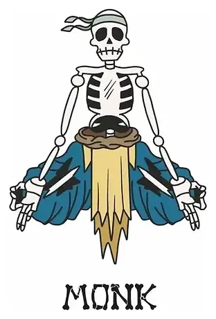 Pin Skele-Pin Adventurers Monk