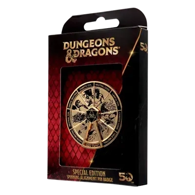 Dungeons & Dragons Gold Plated Alignment Spinner Pin Badge