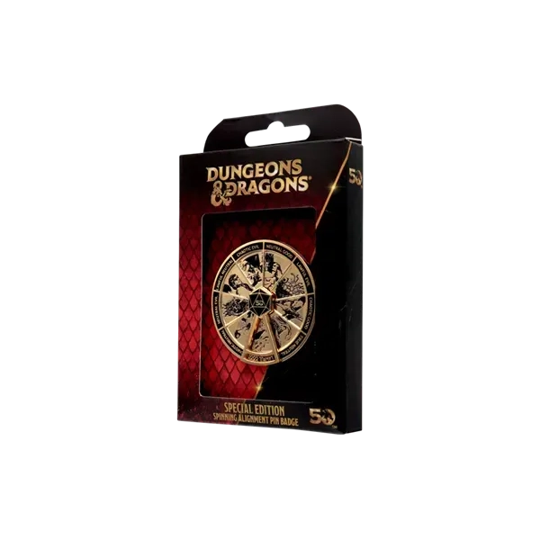 Dungeons & Dragons Gold Plated Alignment Spinner Pin Badge