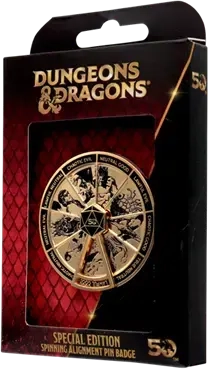 Dungeons & Dragons Gold Plated Alignment Spinner Pin Badge