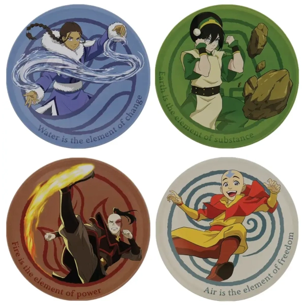 Avatar the Last Airbender Set of 4 Embossed Metal Coasters