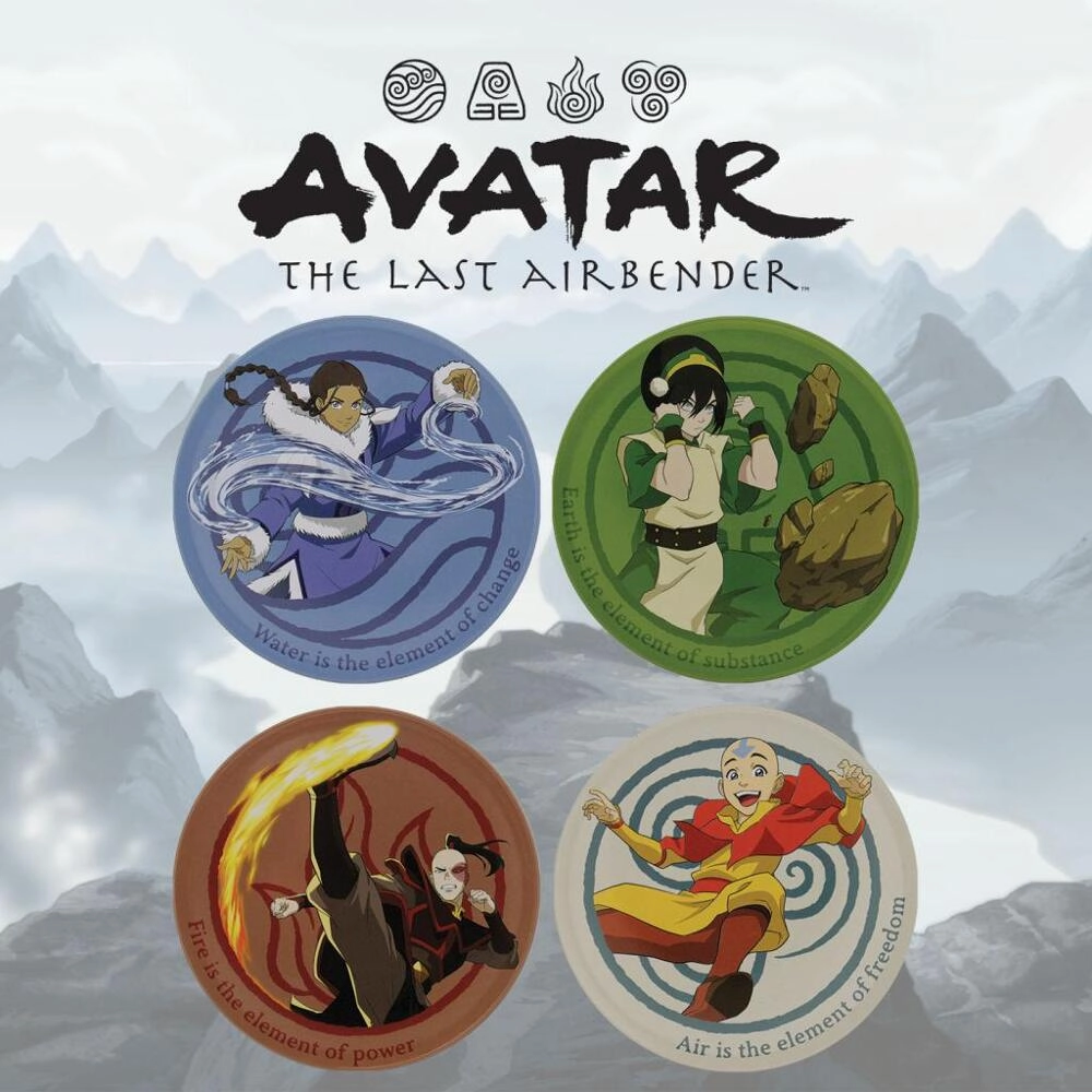Avatar the Last Airbender Set of 4 Embossed Metal Coasters
