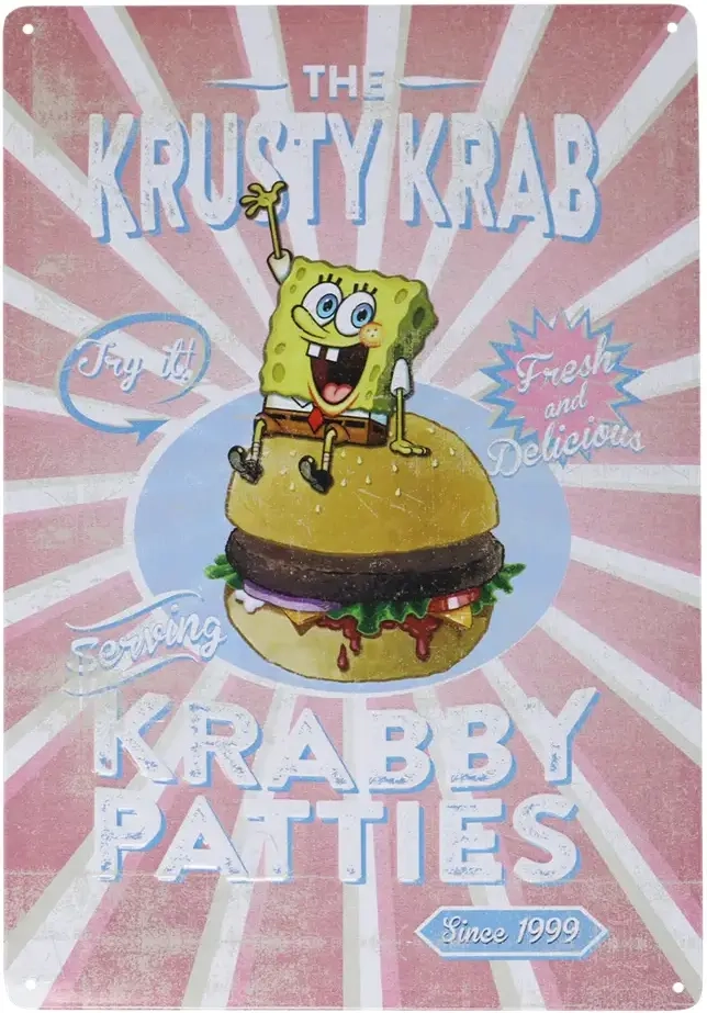 SpongeBob Krusty Krab Tin Sign