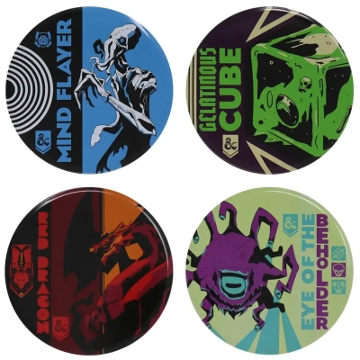 Dungeons & Dragons Monsters Set of 4 Metal Coasters