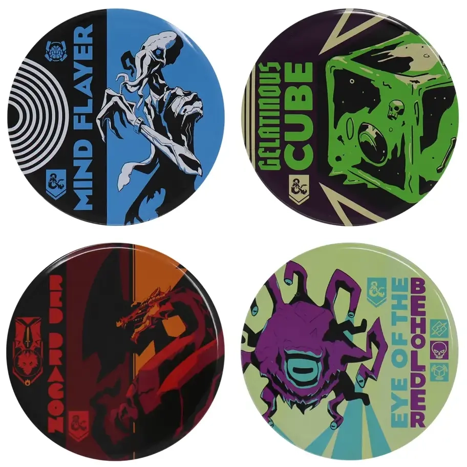 Dungeons & Dragons Monsters Set of 4 Metal Coasters