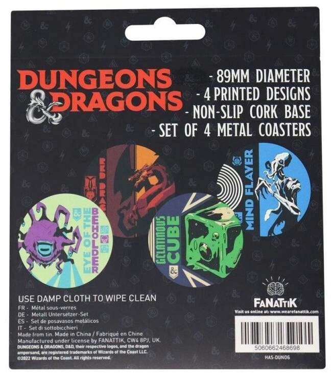 Dungeons & Dragons Monsters Set of 4 Metal Coasters