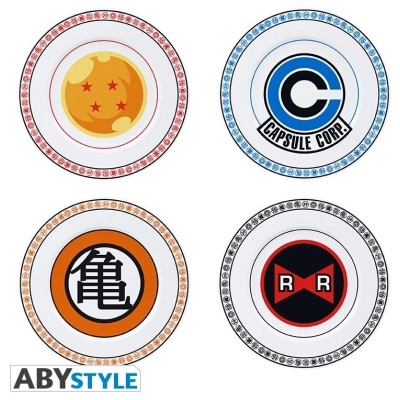 DRAGON BALL - Set of 4 Plates - Emblems