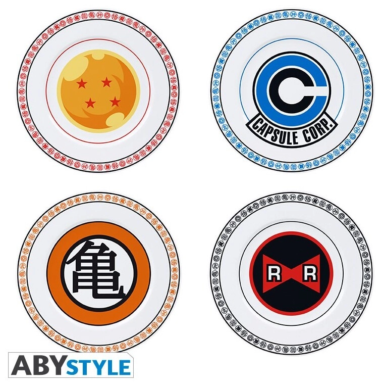 DRAGON BALL - Set of 4 Plates - Emblems