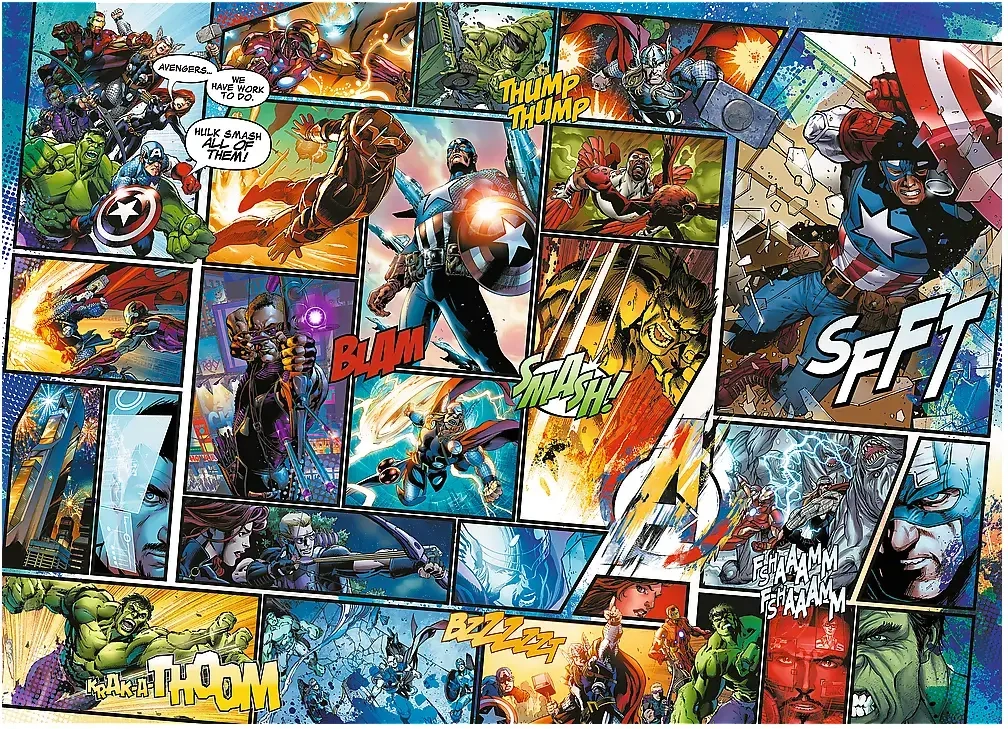 Holzpuzzle - Avengers Comic Collage