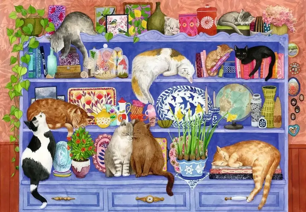 Katzen im Regal - Cats on the Shelf