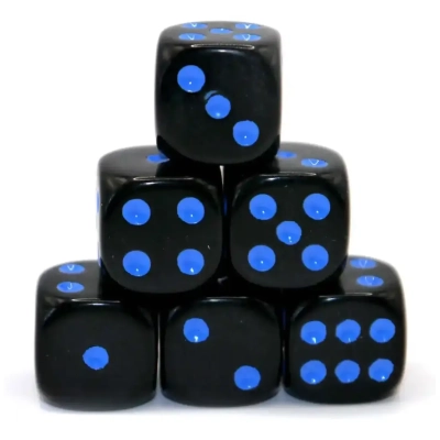 Würfelset D6: Opaque/Blue (12)