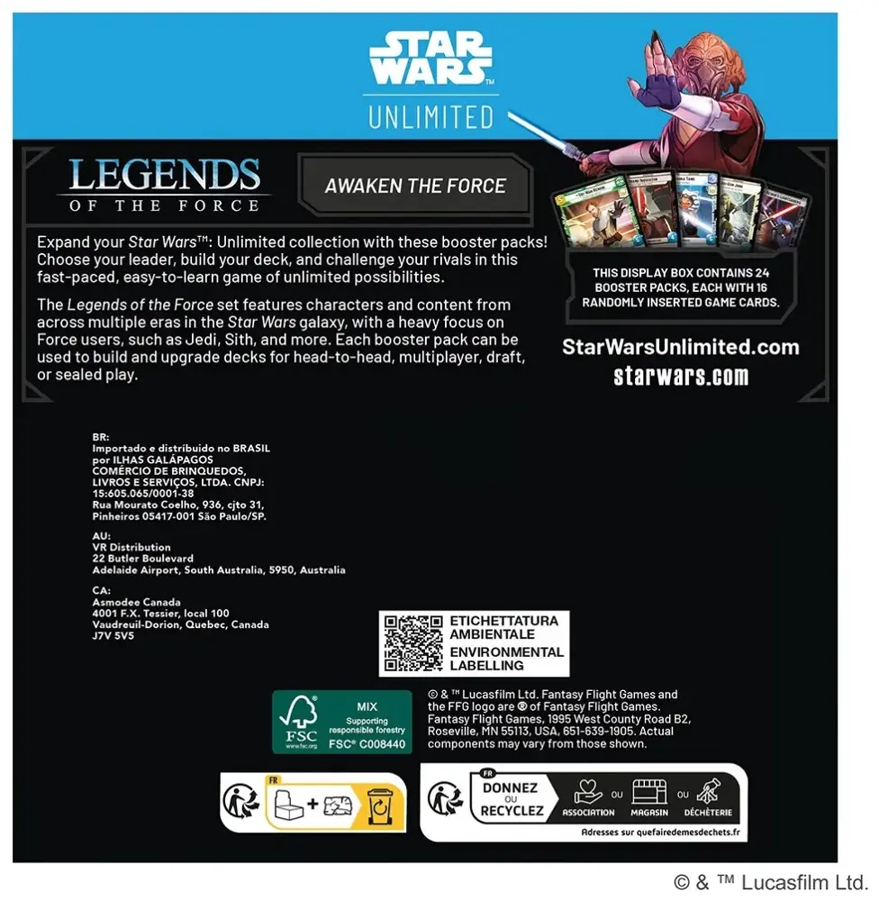 Star Wars: Unlimited - Legends of the Force Booster Display (24 Booster) - EN