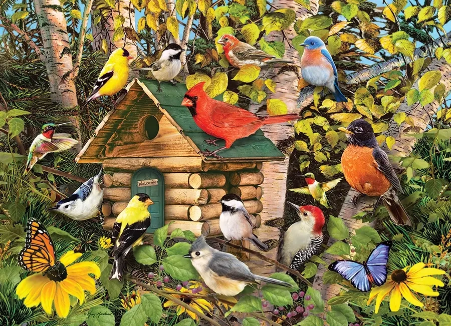 Versammlung am Vogelhäuschen
