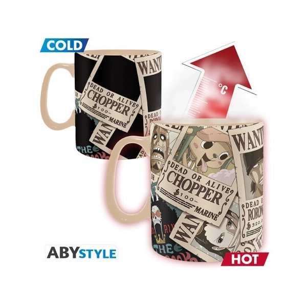 ONE PIECE - Mug Heat Change - 460 ml - Wanted - cardboard box