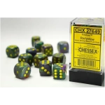 Festive Rio/yellow 16mm d6 Dice Block (12 dice) (Blacklight compatible)