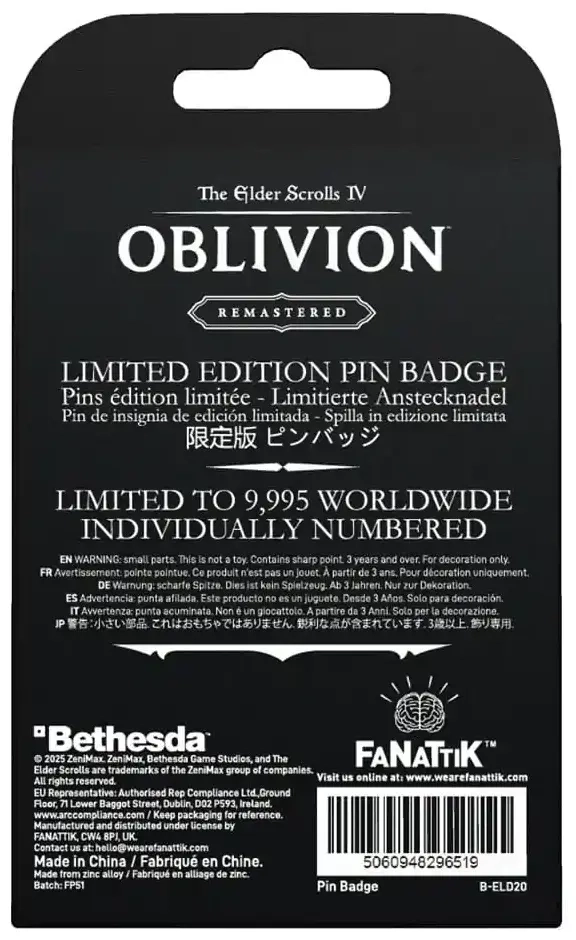 The Elder Scrolls IV: Oblivion Adoring Fan Pin Badge