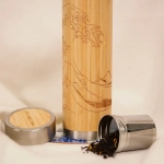 Bamboo tea bottle 400 ml - The great wave of Kanagawa