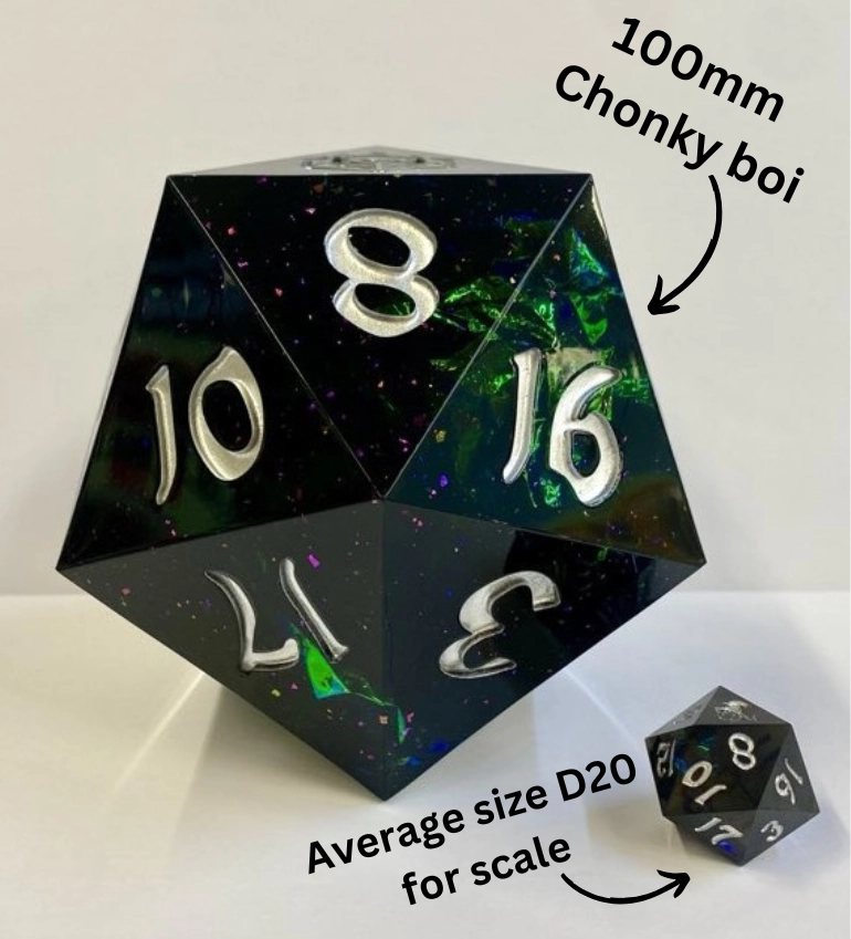 Captured Magic 100mm Chonk D20 Red & Blue