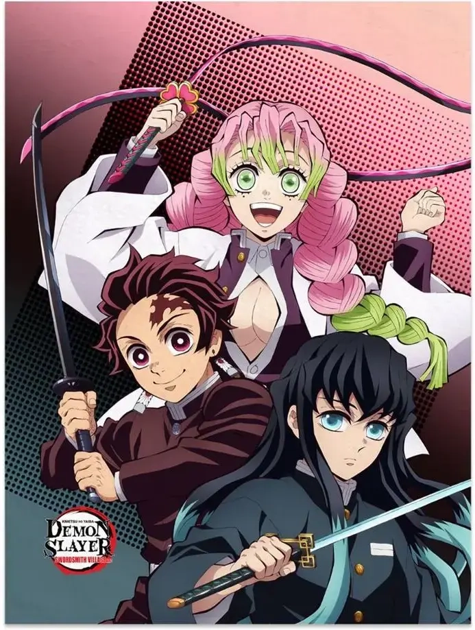 Demon Slayer - Tanjiro, Mitsuri & Muichiro - Soft Blanket - 120x160cm