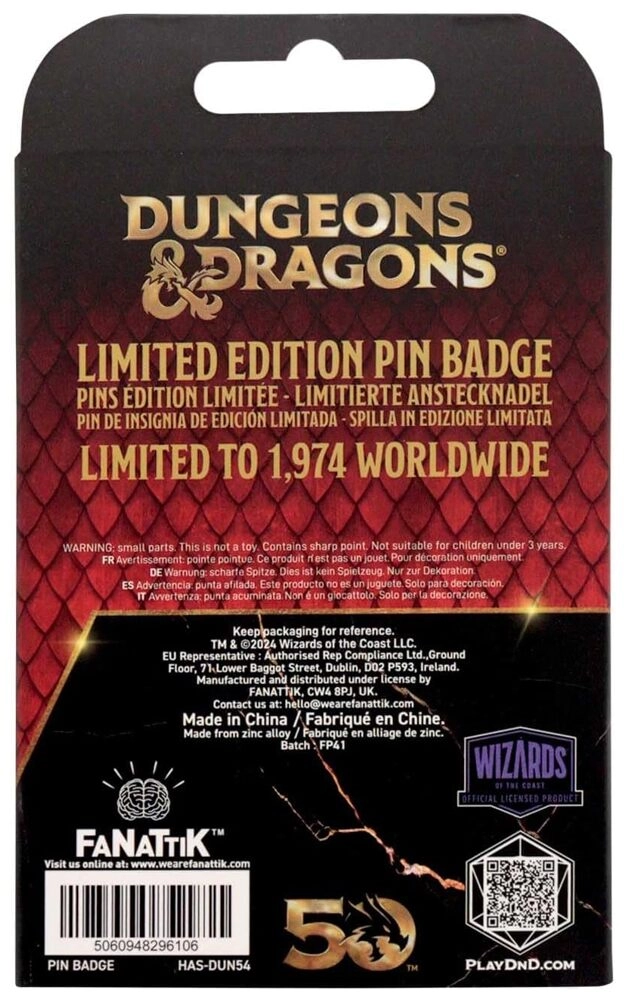 Dungeons & Dragons Gold Plated Alignment Spinner Pin Badge
