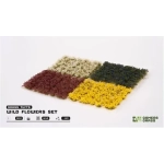 Wild Flowers Set Yellow, Purple, White, Blue Tuft