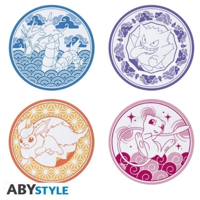 POKEMON - Set of 4 Plates - Japanese Style 