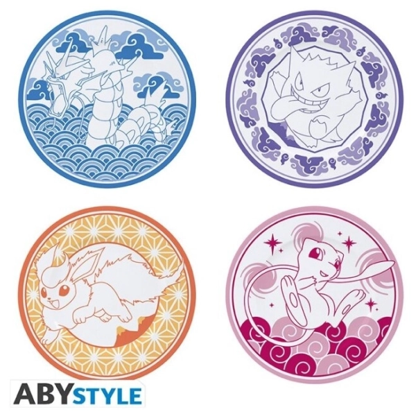 POKEMON - Set of 4 Plates - Japanese Style 