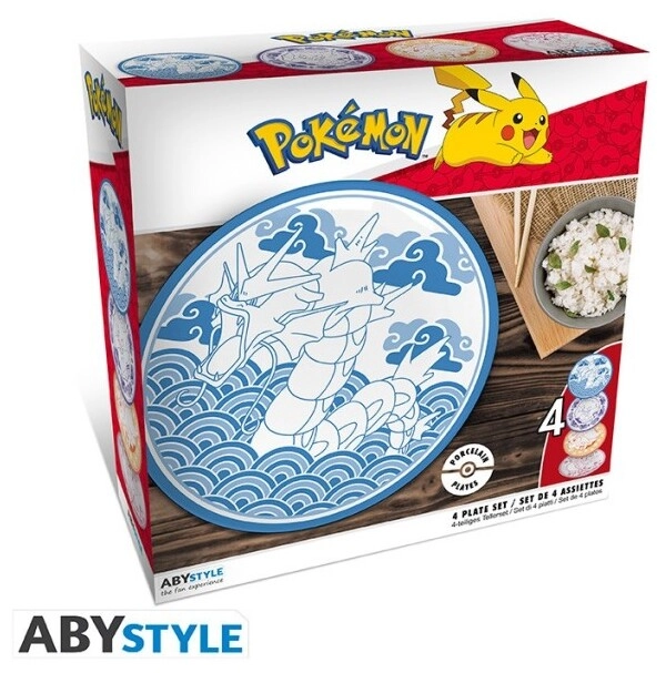 POKEMON - Set of 4 Plates - Japanese Style 