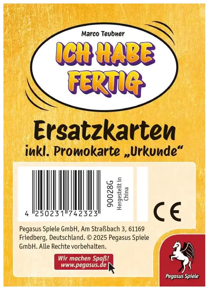 Ich habe fertig! - Ersatzkarten inkl. Promo "Urkunde" - DE