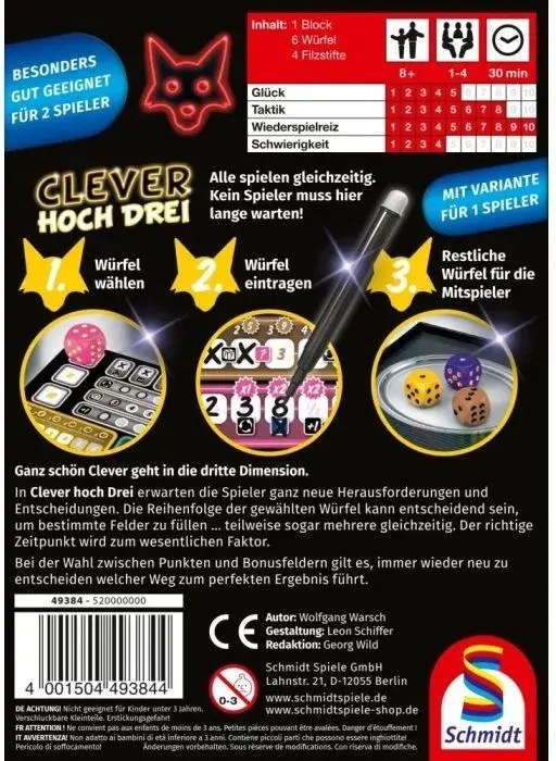 Clever hoch Drei