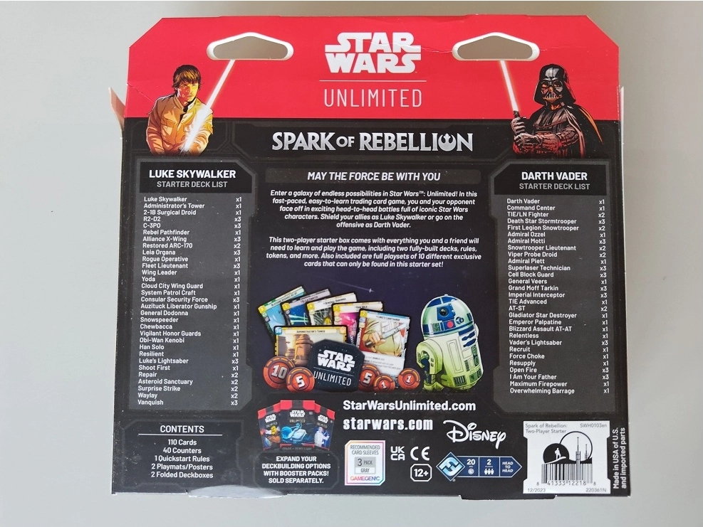 Star Wars: Unlimited - Spark of Rebellion Two-Player Starter - EN (Defekte Verpackung)