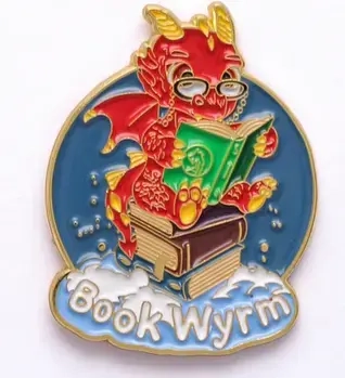 Quest's Reward Fine Art Pins Book Wyrm