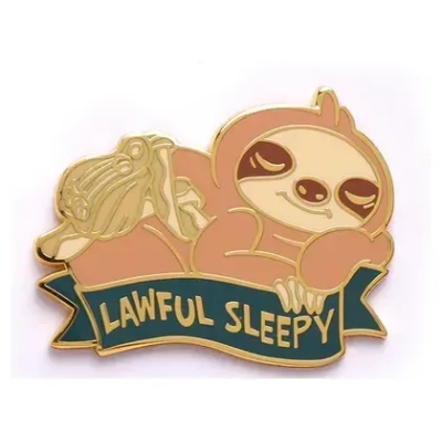 Alternative Alignments Enamel Pin Lawful Sleepy Sloth