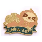Alternative Alignments Enamel Pin Lawful Sleepy Sloth