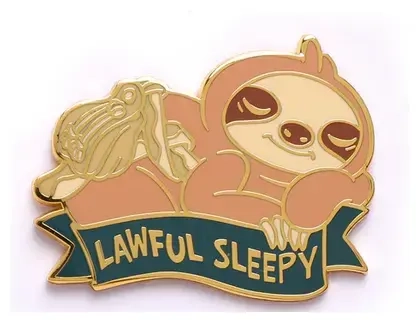 Alternative Alignments Enamel Pin Lawful Sleepy Sloth