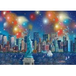 Freiheitsstatue mit Feuerwerk