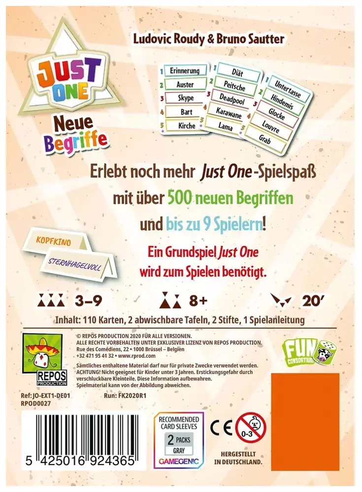 Just One - Neue Begriffe Erweiterung