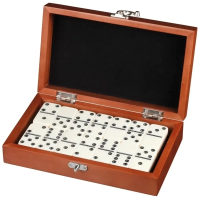 Domino - Doppel 6 - Olivenholz