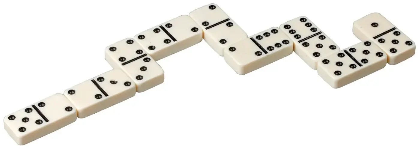 Domino - Doppel 6 - Olivenholz