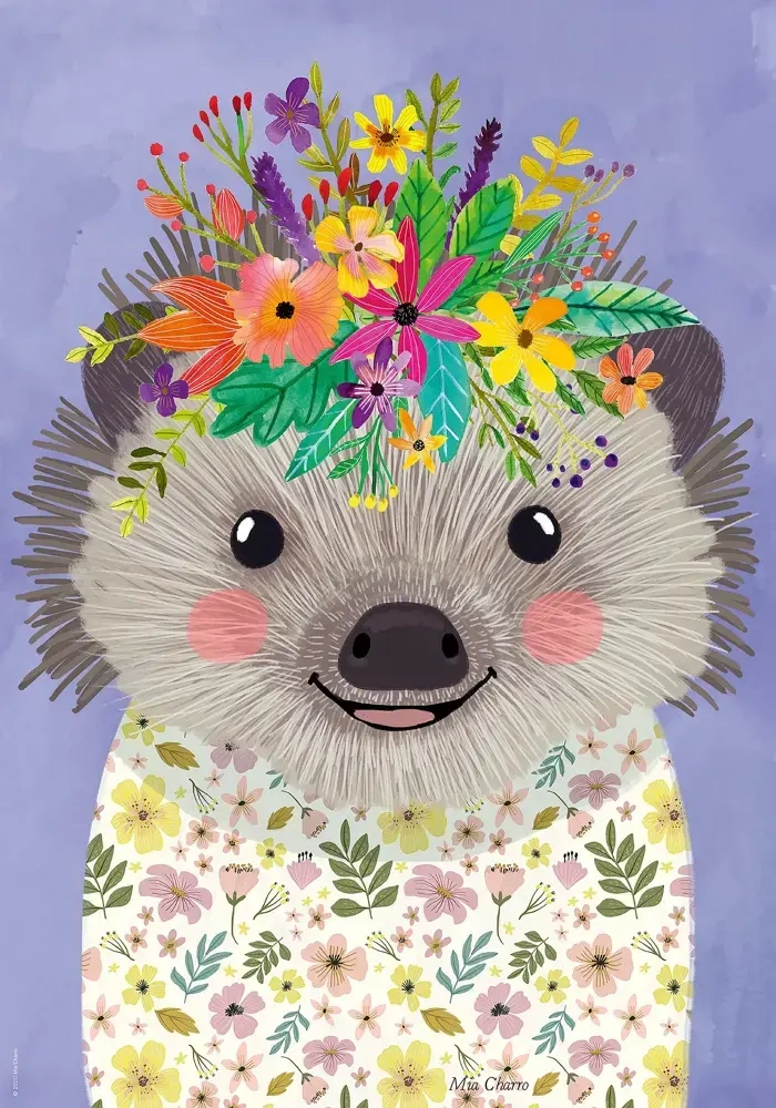 Funny Hedgehog - Floral Friends