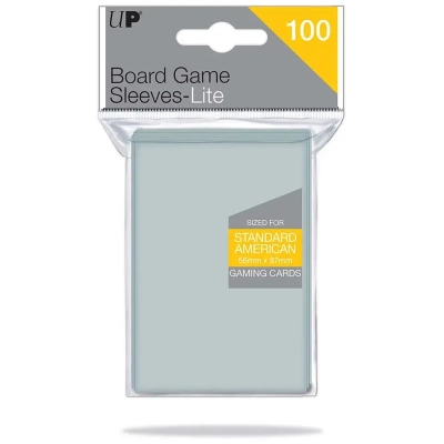 UP - Lite Standard American Board Game Sleeves 56mm x 87mm (100 Sleeves)