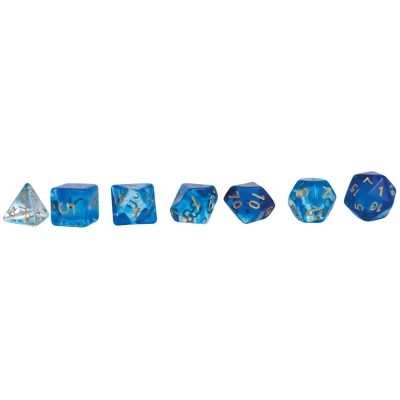 Würfelset RPG Crystal blau