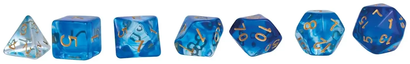 Würfelset RPG Crystal blau