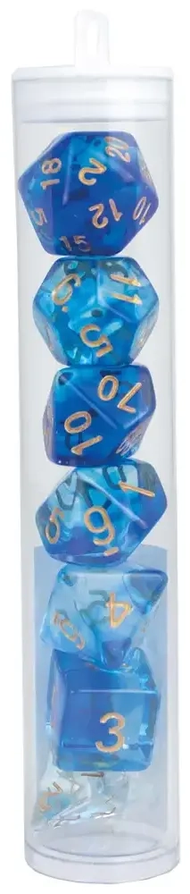 Würfelset RPG Crystal blau