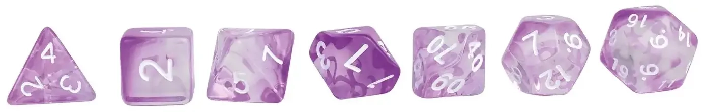 Würfelset RPG Crystal lila