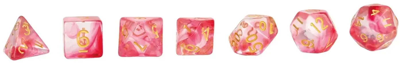 Würfelset RPG Crystal rot