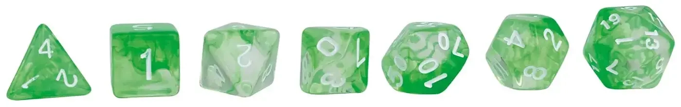 Würfelset RPG Crystal grün