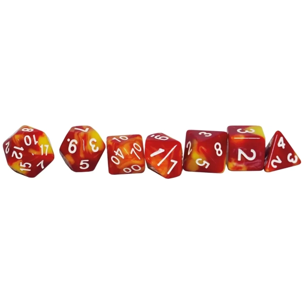 Würfelset RPG Two Tone gelb/rot